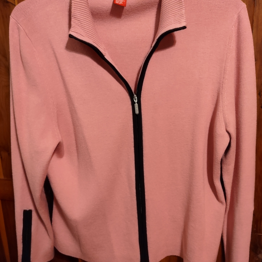 Pink Zipper Cardigan